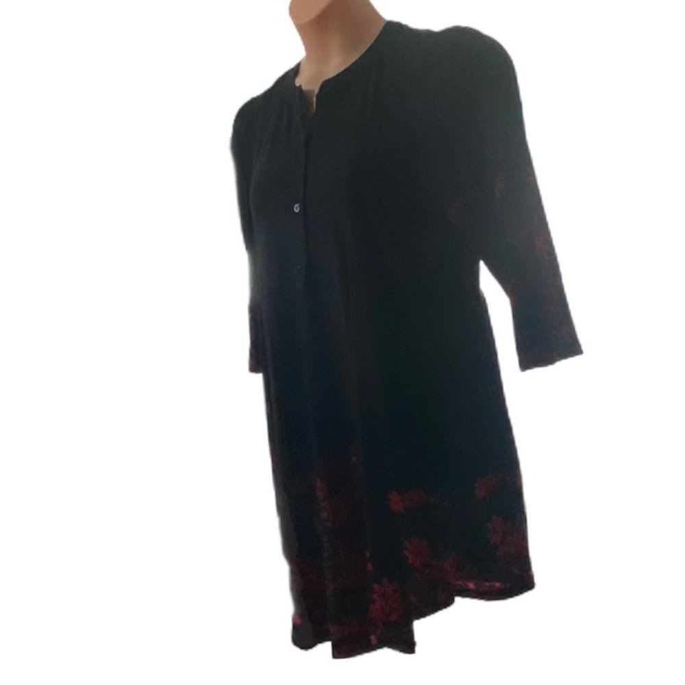NWT Longline Red and Black 3/4 Sleeve Tunic size Large